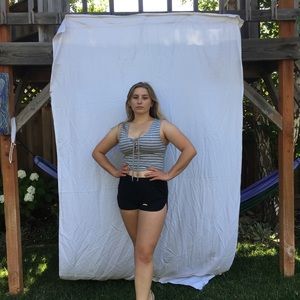 Black athletic shorts